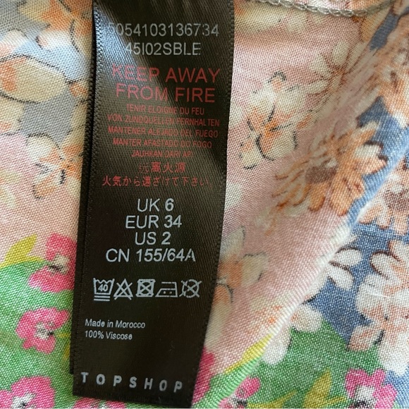 TOPSHOP Austin Patchwork Floral Slit Midi Skirt Size 2 - Picture 12 of 12